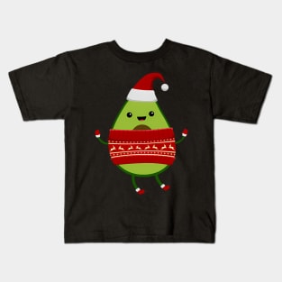 Avocado With Santa And Ugly Vegan Kids T-Shirt